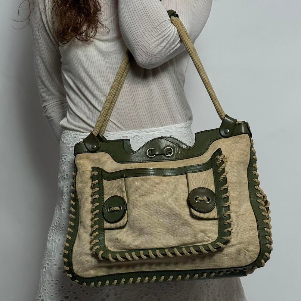 Jamin Puech Leather & Canvas Tote